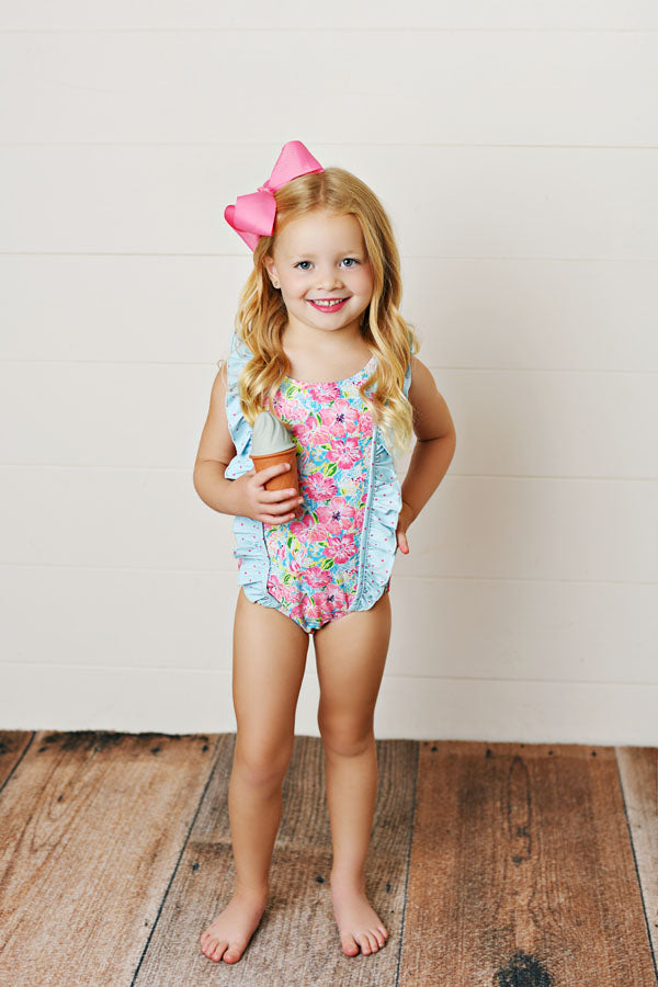 Swoon Baby Hawaiian Bloom UPF 50 1 PC Swimsuit