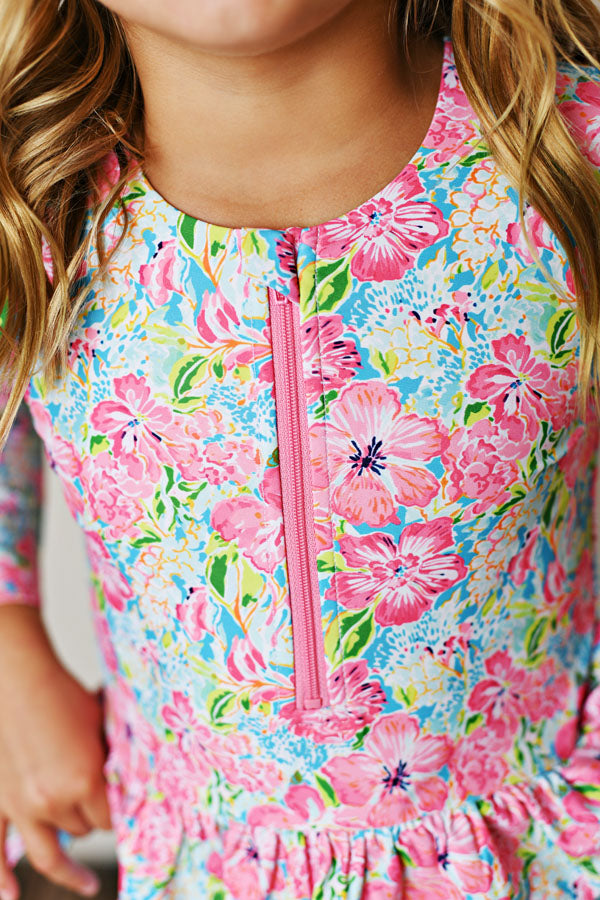 Swoon Baby Hawaiian Bloom UPF 50 2 PC Long Sleeve Swimsuit