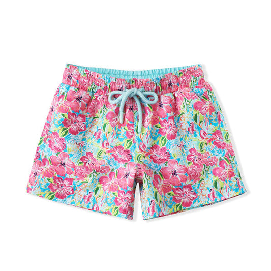 Swoon Baby Hawaiian Bloom UPF 50 Boys Swim Trunks