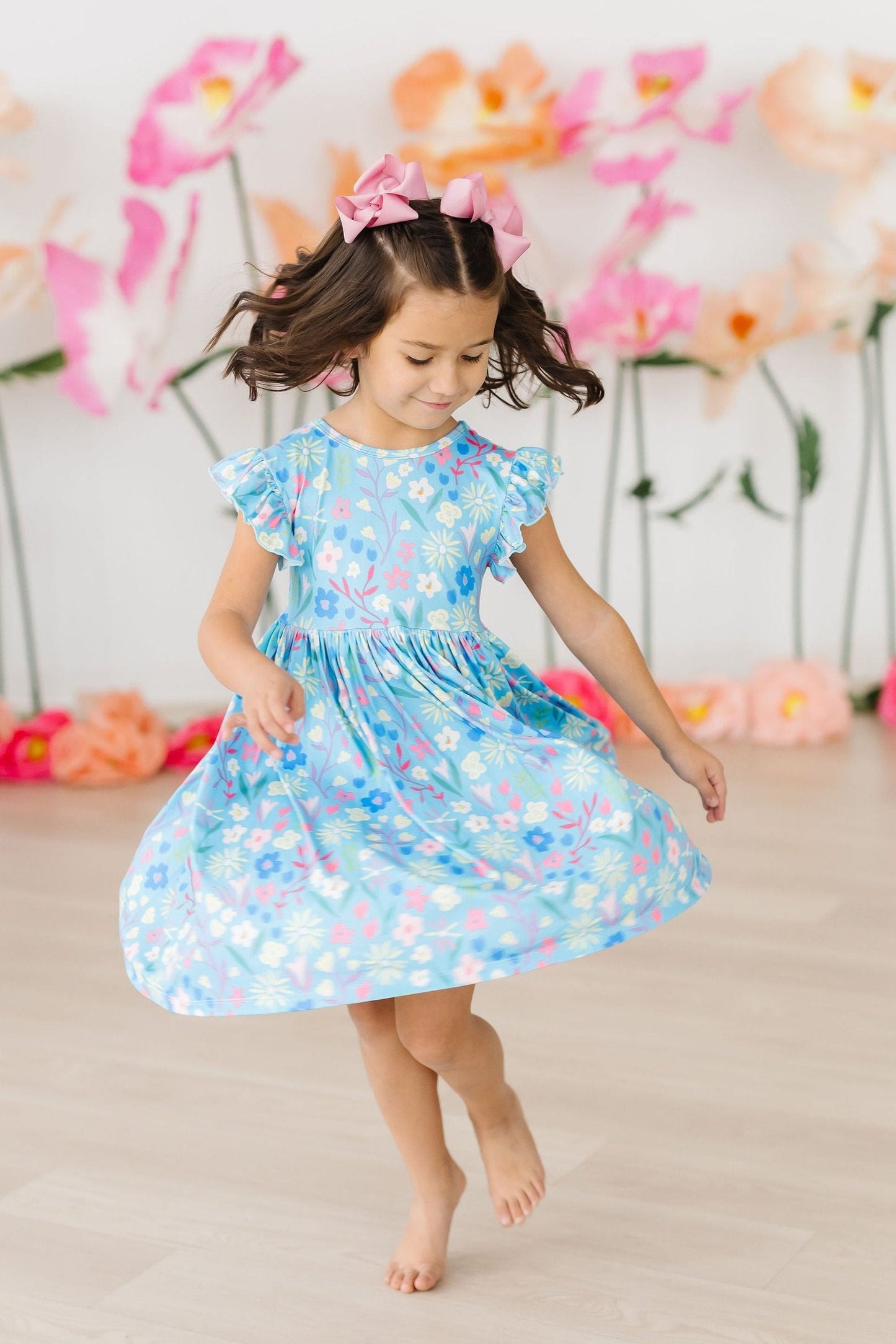 Mila and Rose Springtime Splendor Flutter Sleeve Twirl Dress