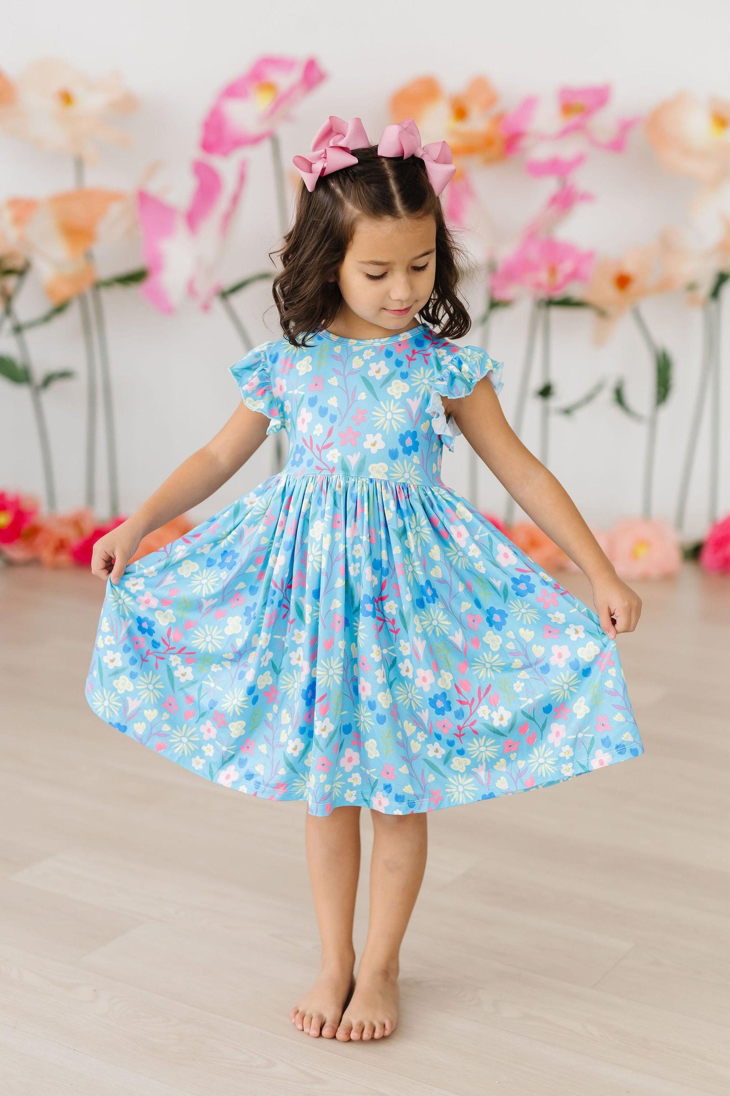 Mila and Rose Springtime Splendor Flutter Sleeve Twirl Dress