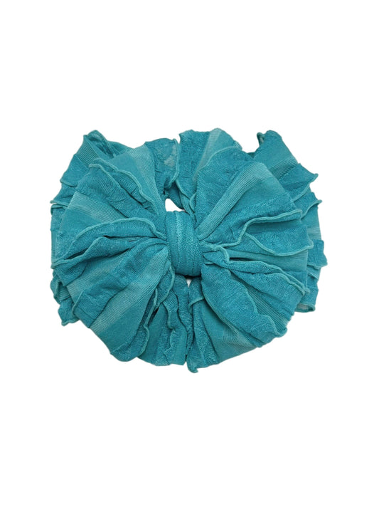 In Awe Couture Ruffled Headband- Turquoise