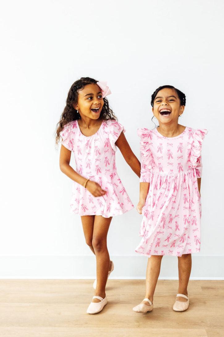 Mila & Rose Twirling en Pointe 3/4 Sleeve Ruffle Twirl Dress