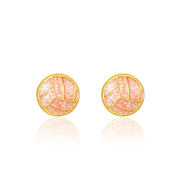Girl Nation Cutie Stud Earrings - Glitter Volleyball