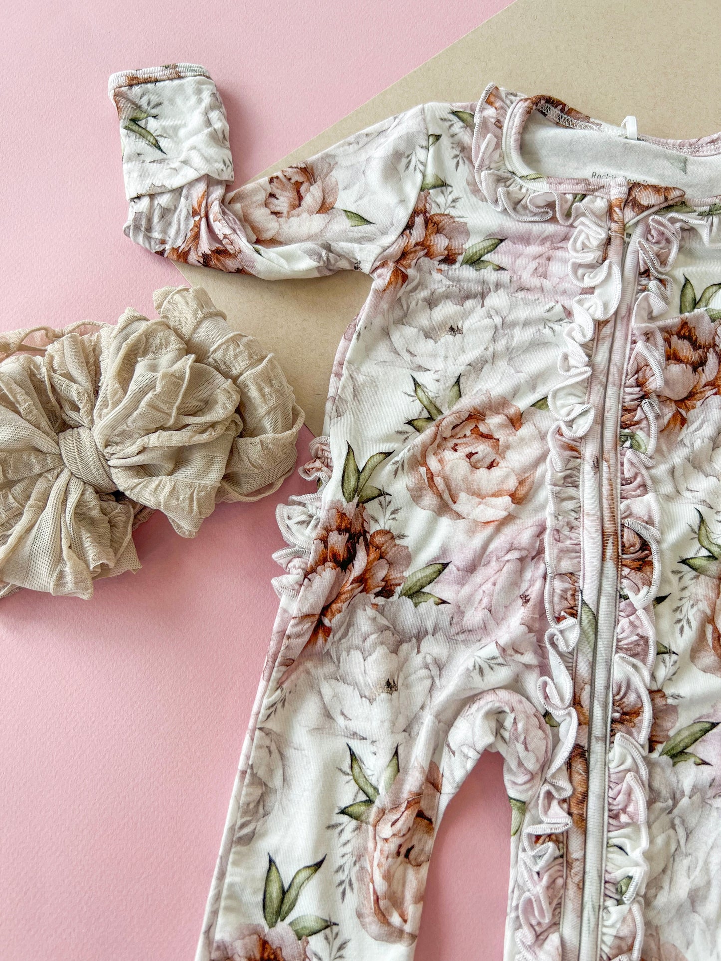 Rockin Royalty Floral Dreams | Two-Way Zip Footie