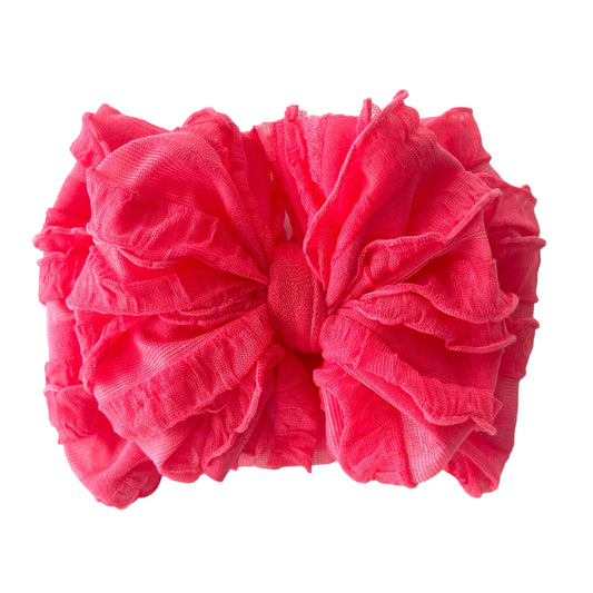 In Awe Couture Ruffled Headband - Coral