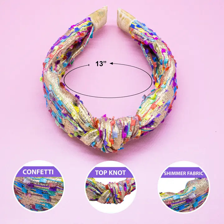 Frog Sac Confetti Knot Headband - Gold