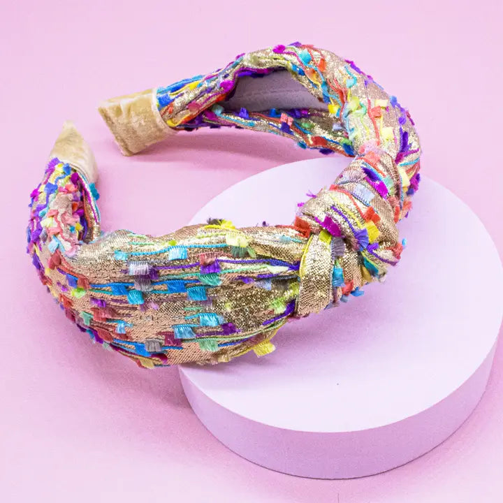 Frog Sac Confetti Knot Headband - Gold