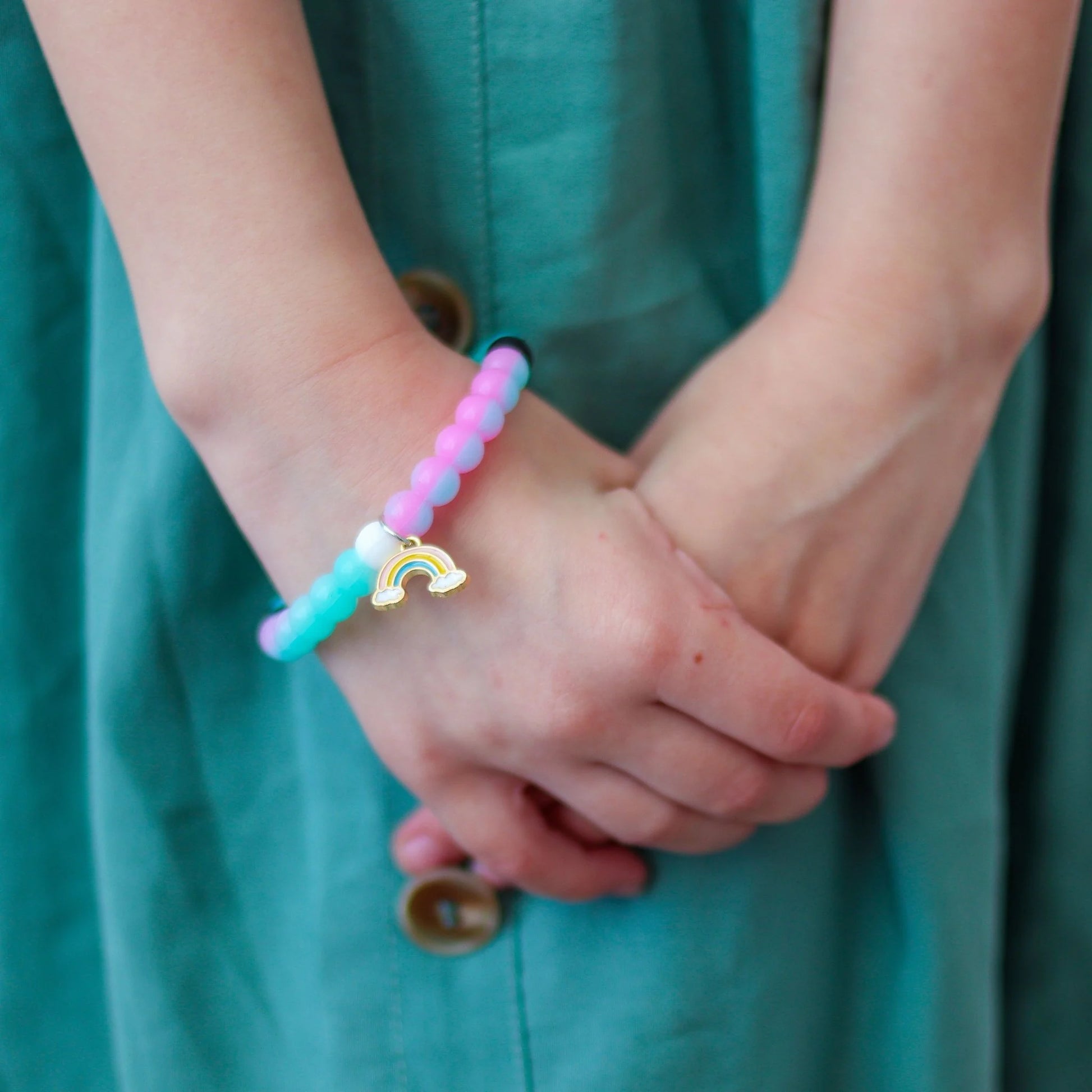 Frog Sac Glow in the Dark Unicorn Charm Bubble Bracelets