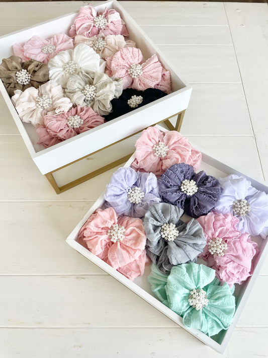 In Awe Couture Pearl Ruffled Headband