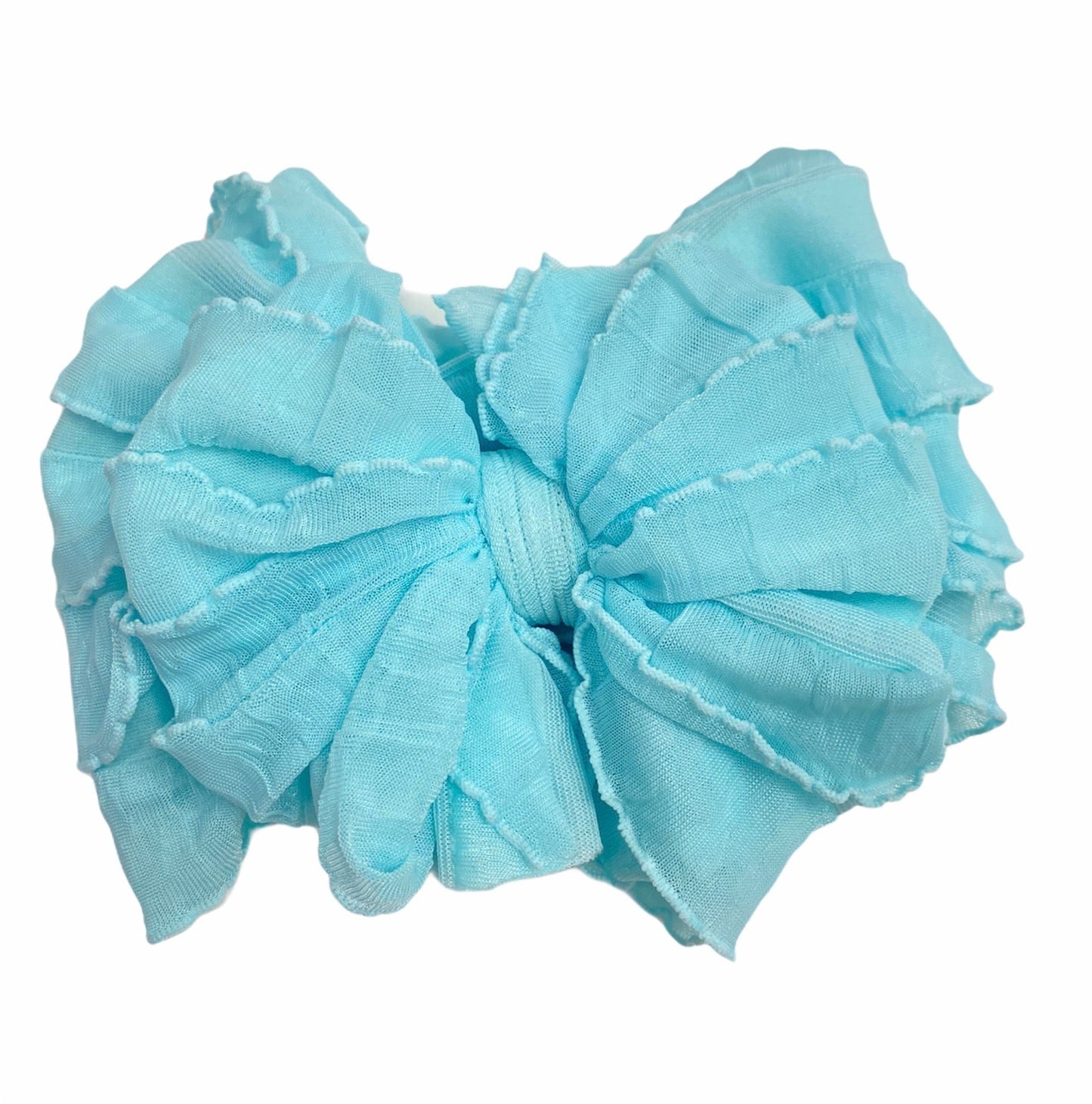 In Awe Couture Ruffled Headband - Aqua