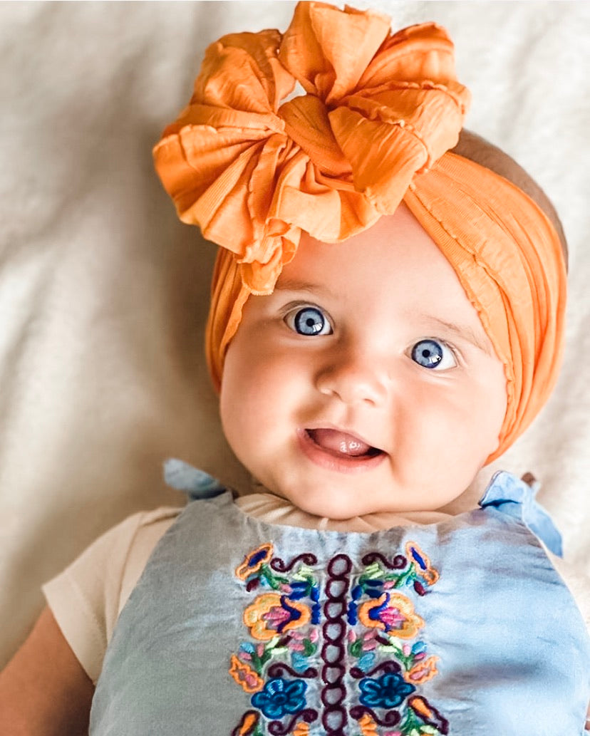 In Awe Couture Ruffled Headband - Dreamsicle
