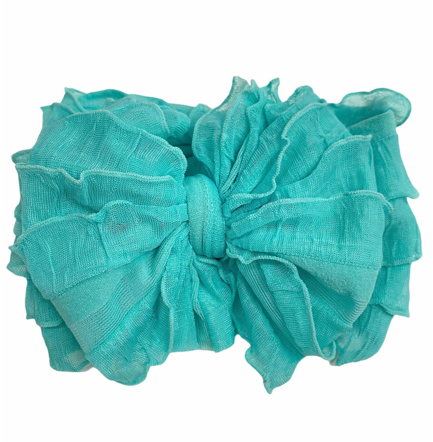 In Awe Couture Ruffled Headband - Cool Mint
