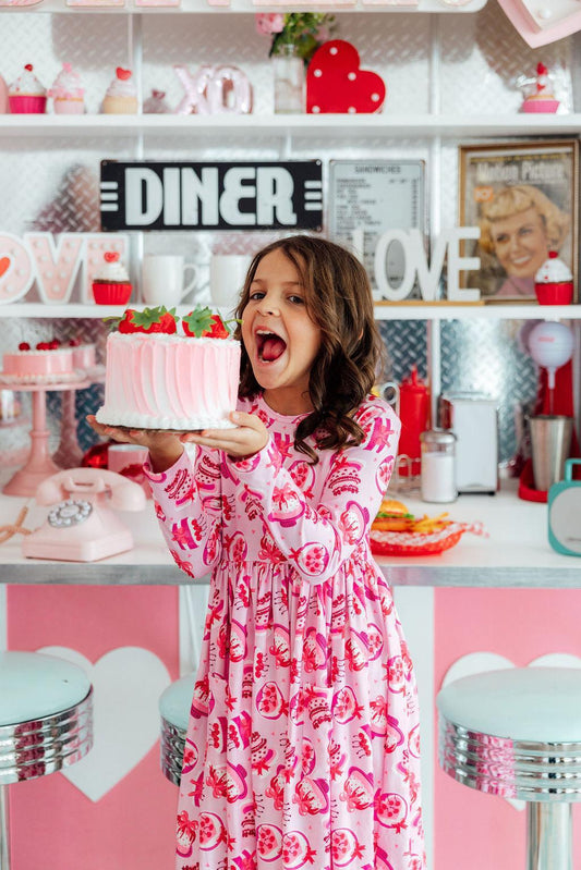 Mila and Rose Vintage Cakes L/S Pocket Twirl Dress