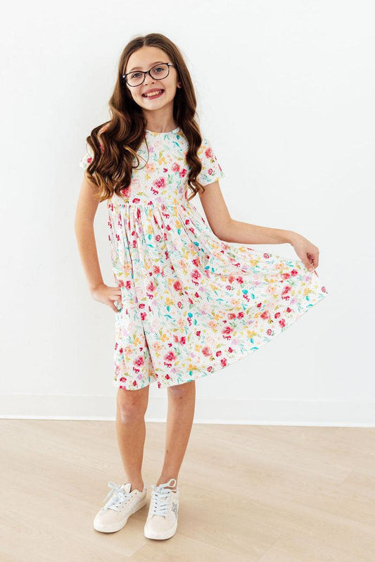 Mila & Rose Painted Posies S/S Pocket Twirl Dress