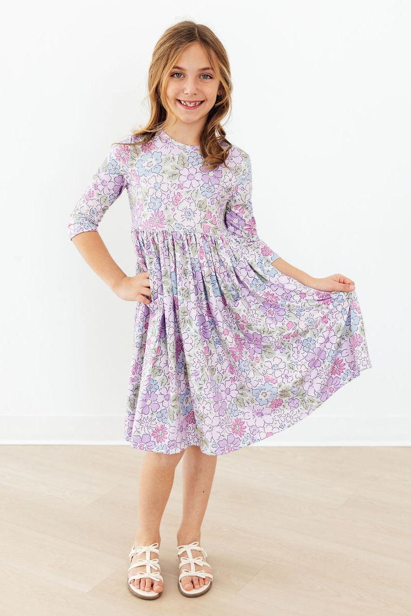 Mila & Rose Spring Gardens 3/4 Sleeve Pocket Twirl Dress