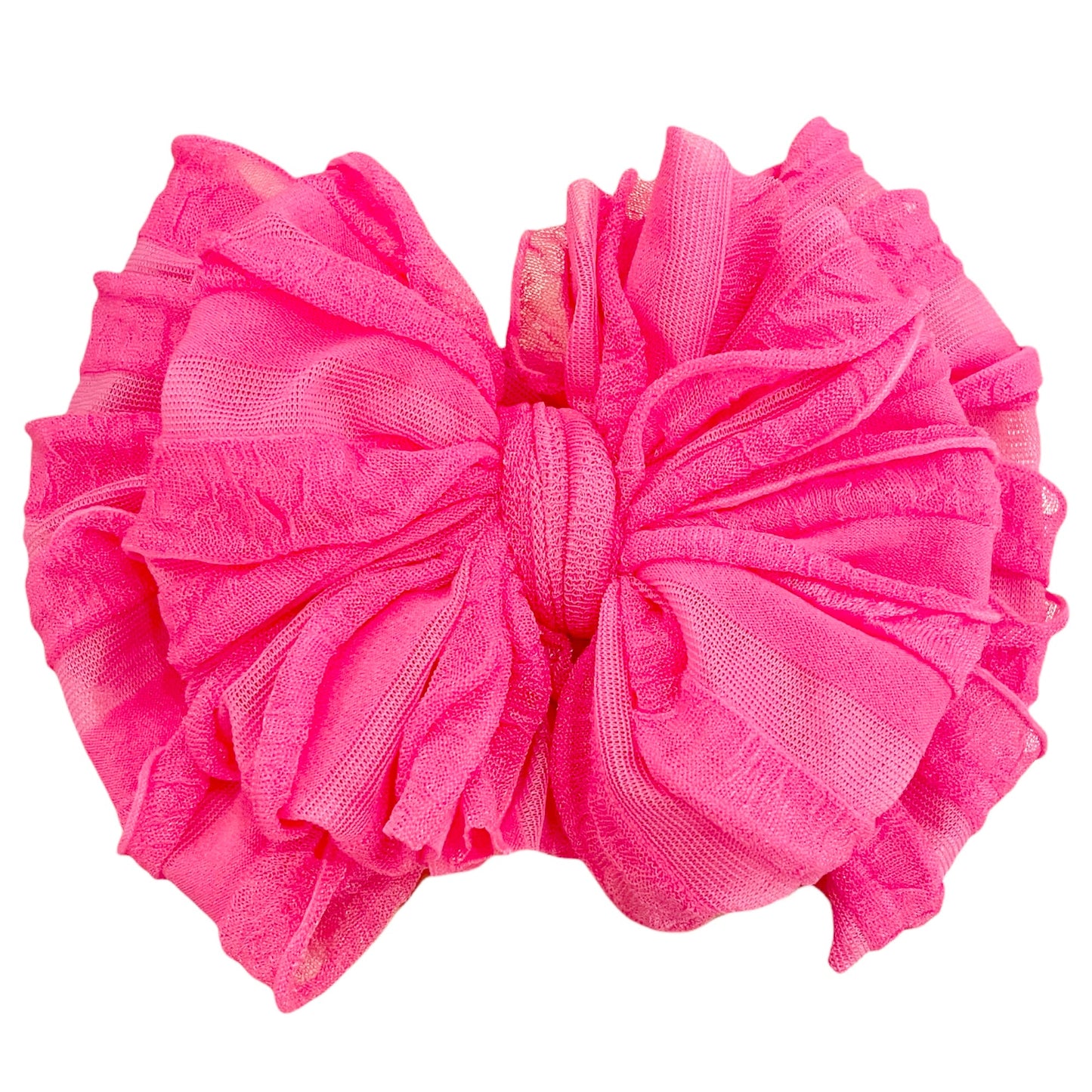 In Awe Couture Ruffled Headband - Neon Pink