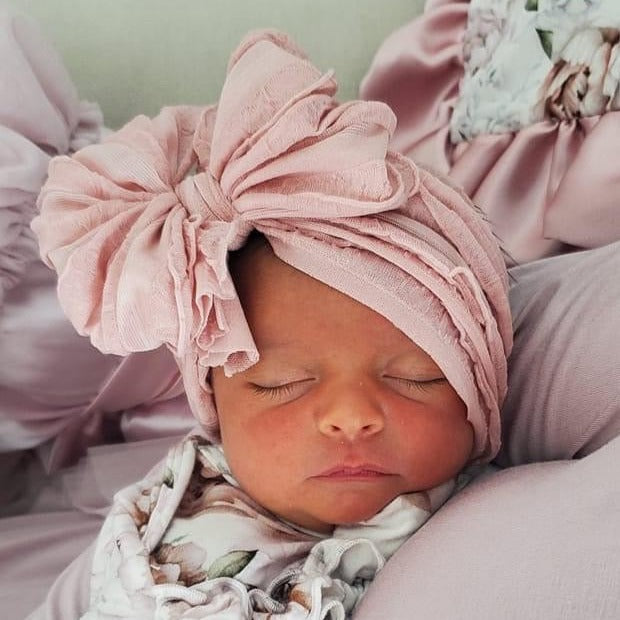 In Awe Couture Ruffled Headband - Paris Pink