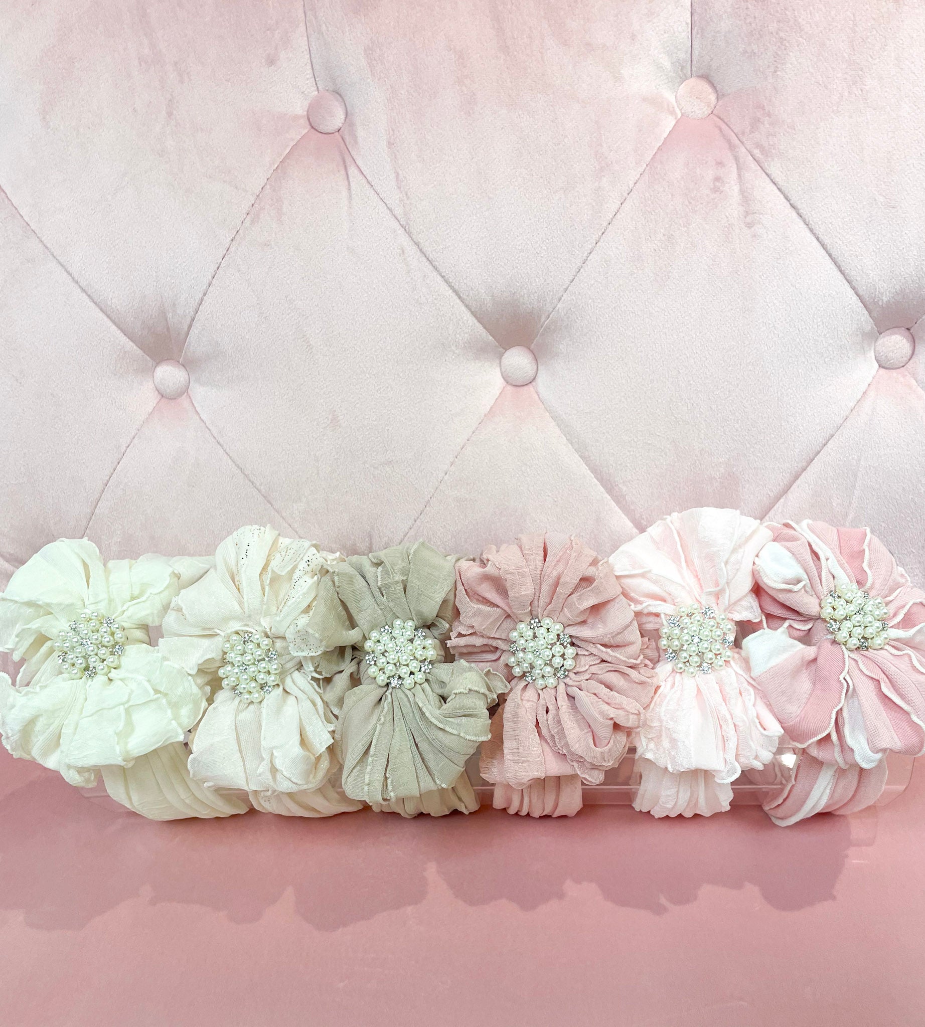 In Awe Couture Pearl Ruffled Headband