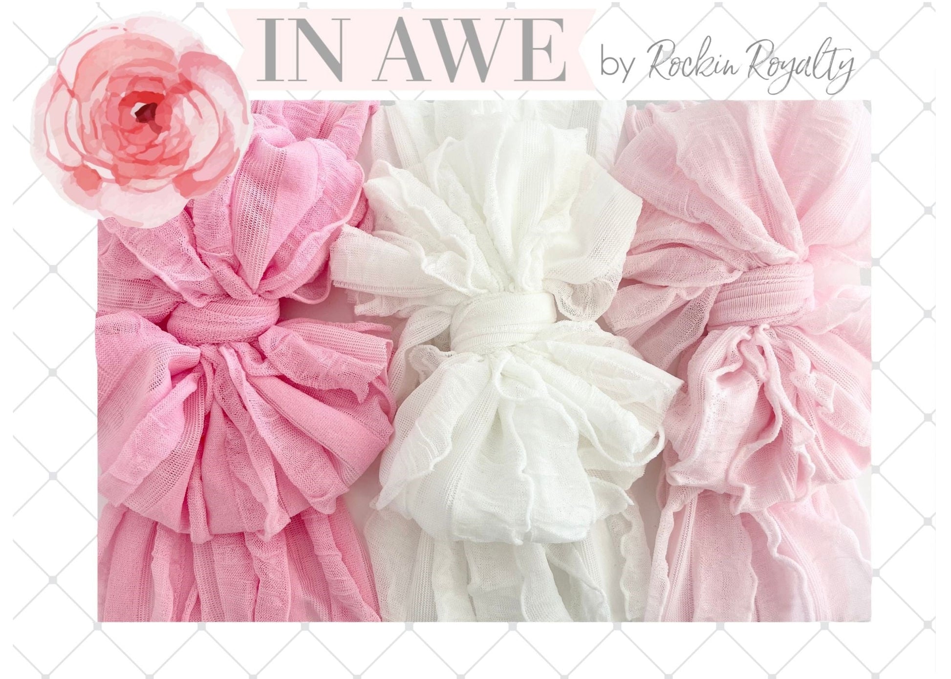 In Awe Couture Pretty in Pink Headband 3 pack set