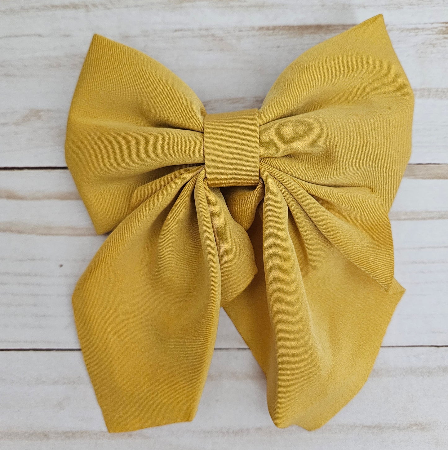 Satin Mustard Bow with Tails