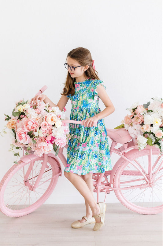 Mila & Rose Watercolor Butterflies Flutter Dress