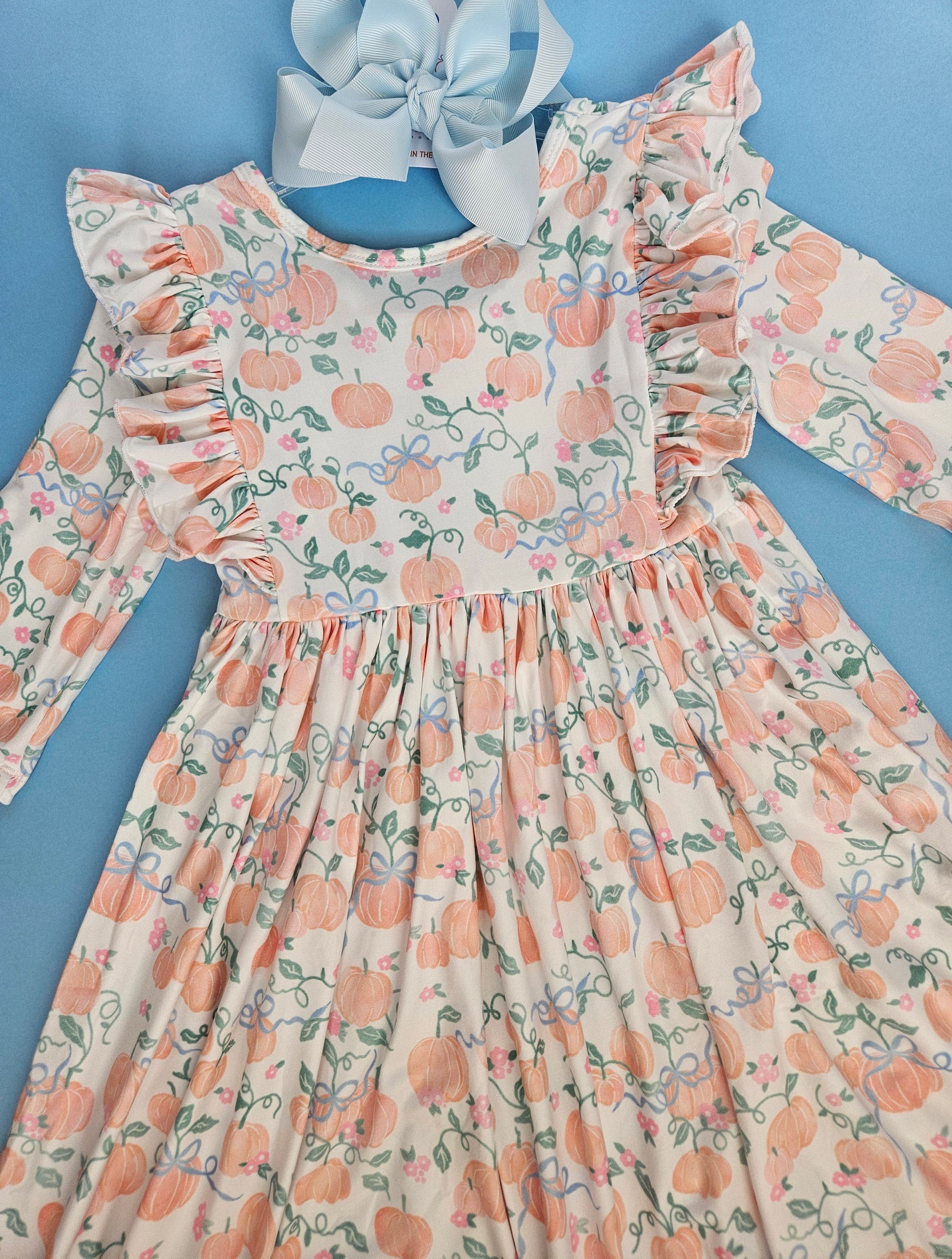 Mila & Rose Pretty Pumpkins Ruffle Twirl Dress