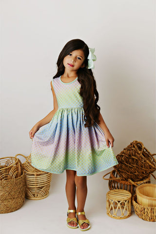 Swoon Baby Ombre Under The Sea Peony Bow Dress Style 23-80