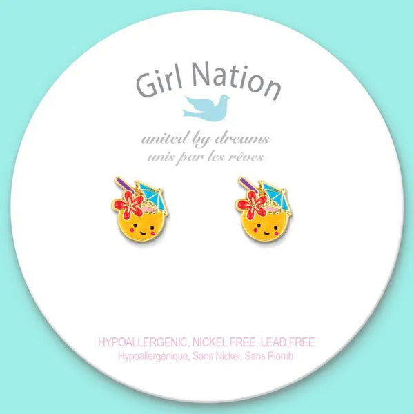Girl Nation Cutie Stud Earrings - Pinita Colada