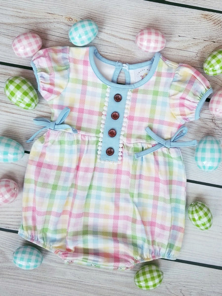 Swoon Baby Watercolor Gingham Petal Bubble 22-13