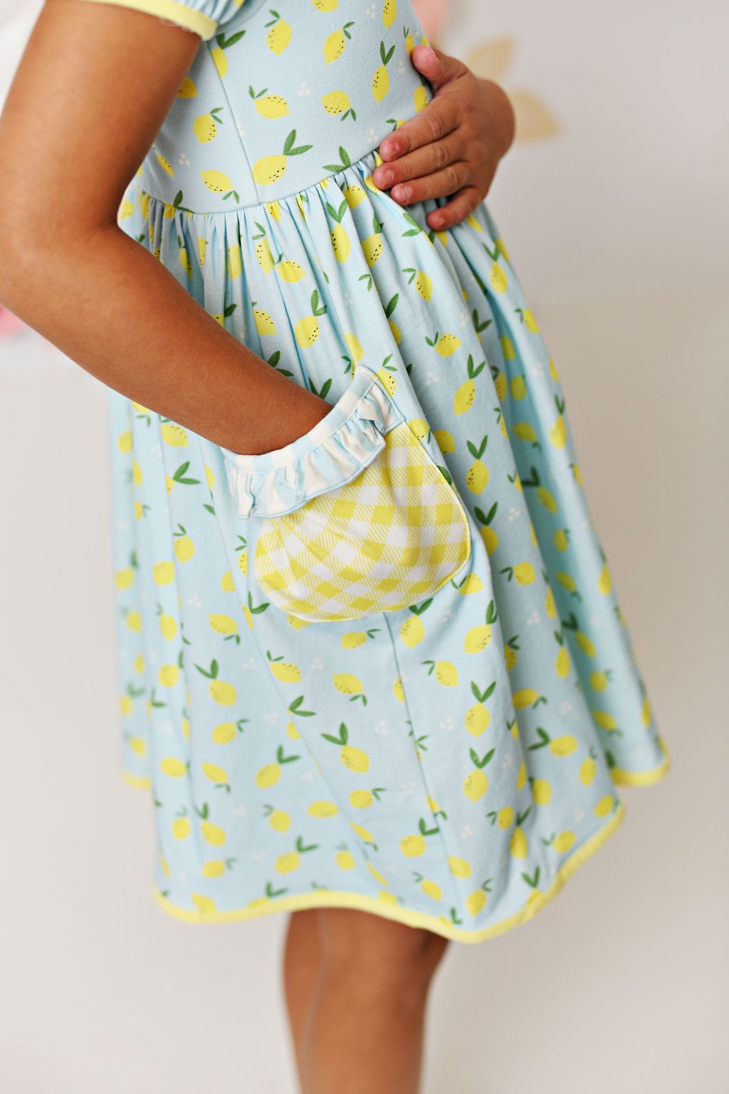 Swoon Baby Lemonade Peony Bow Pocket Dress
