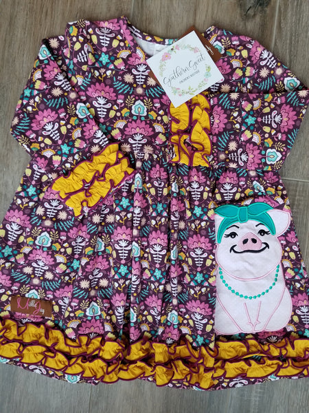 Millie Jay Polly the Pig Applique Dress