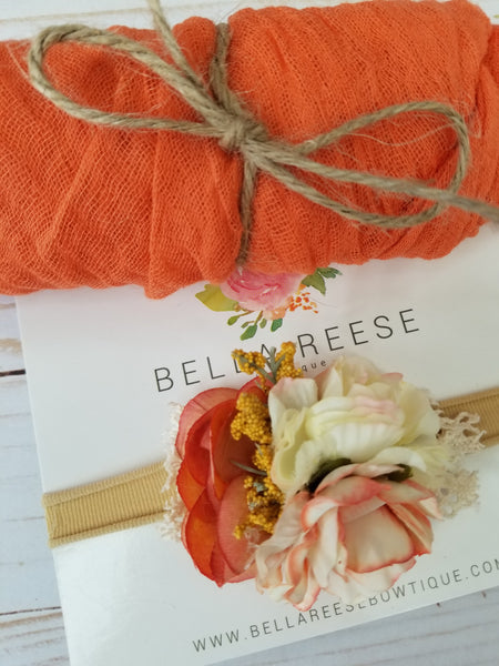 Bella Reese Bowtique Peach Melba Wrap Set