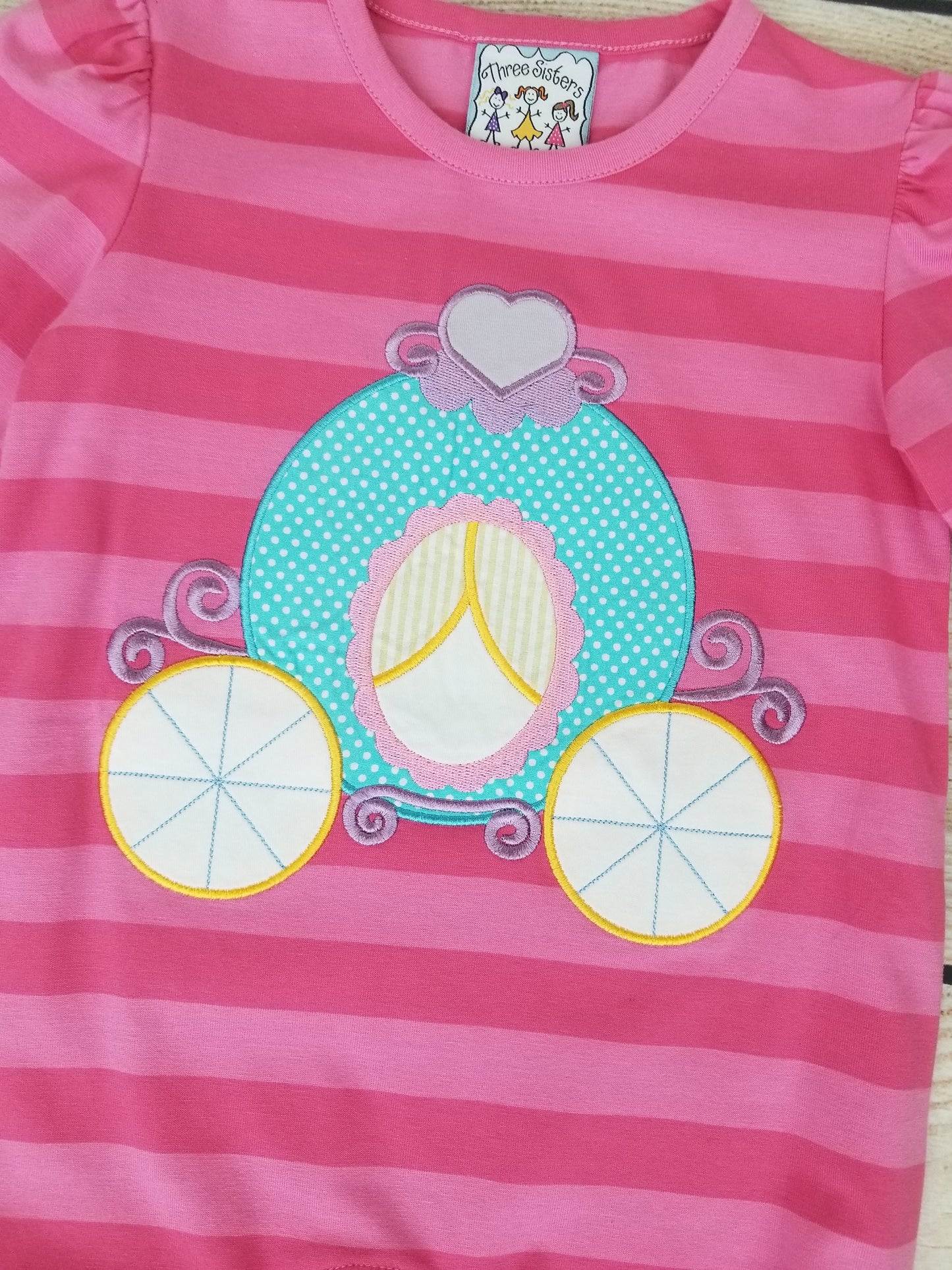 Three Sisters Carriage Applique Romper
