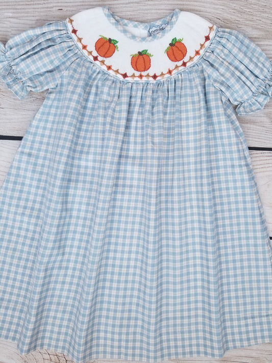 Three Sisters Pumpkin Smocked Bishop Dress