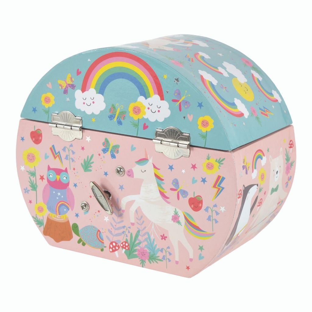 Floss & Rock Musical Jewelry Box Oval Shape - Rainbow Fairy