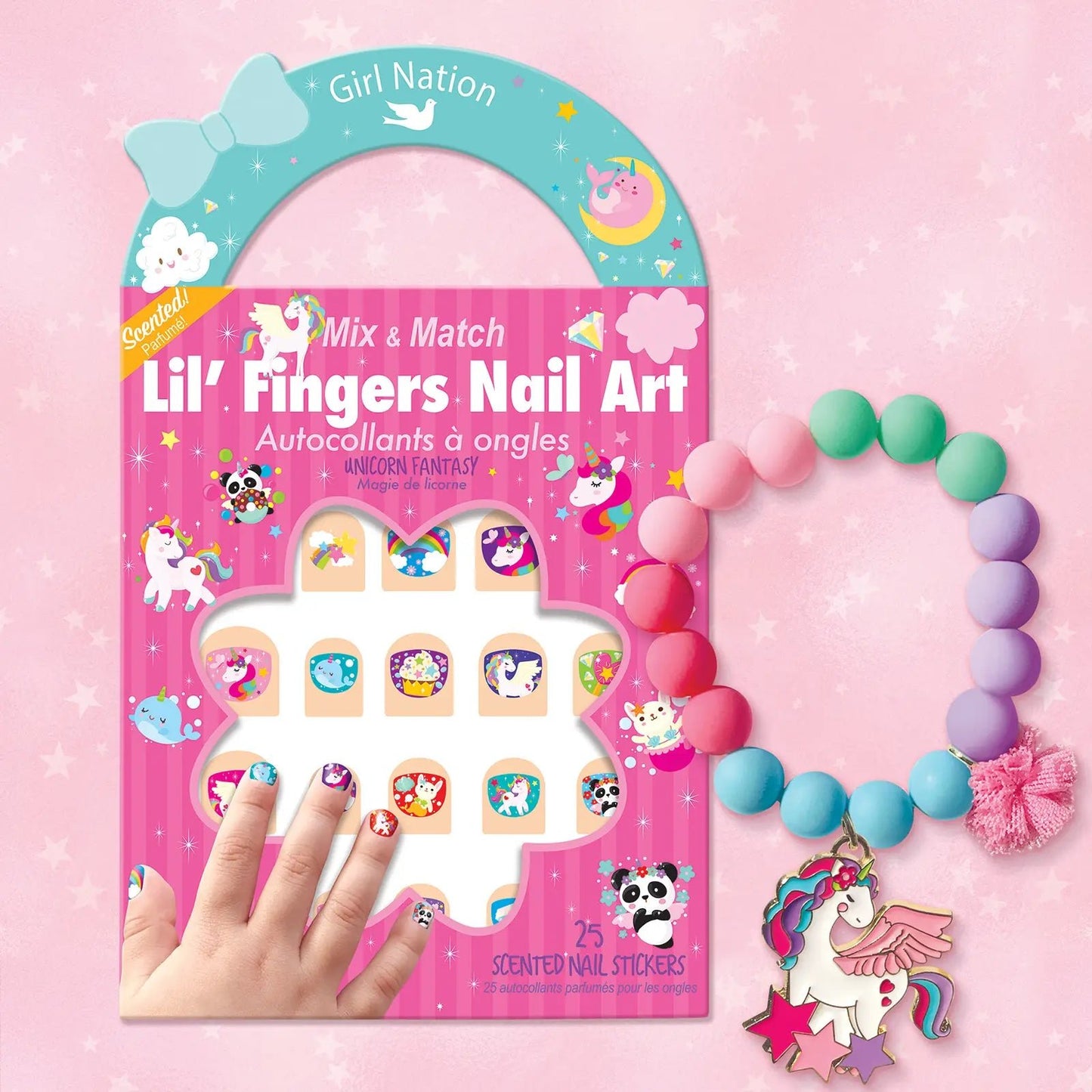 Girl Nation Magical Unicorn Bracelet and Nail Sticker Girly Gift Pack