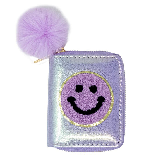 Zomi Gems Purple Shiny Happy Face Smile Wallet