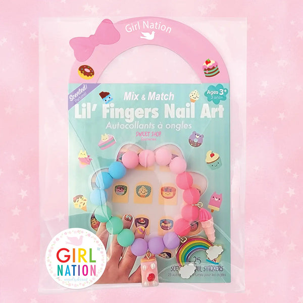 Girl Nation Sweet Shop Bracelet and Nail Sticker Girly Gift Pack