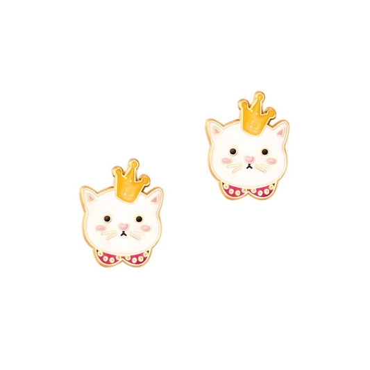 Girl Nation Cutie Stud Earrings - Kitty Princess