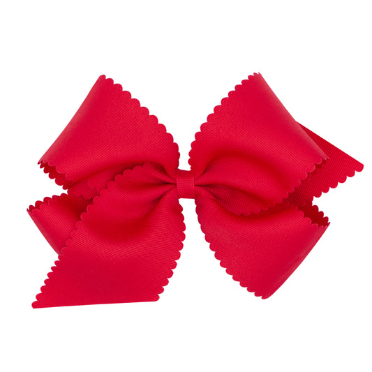 Wee Ones King Grosgrain Scalloped Edge "Red" Hair Bow