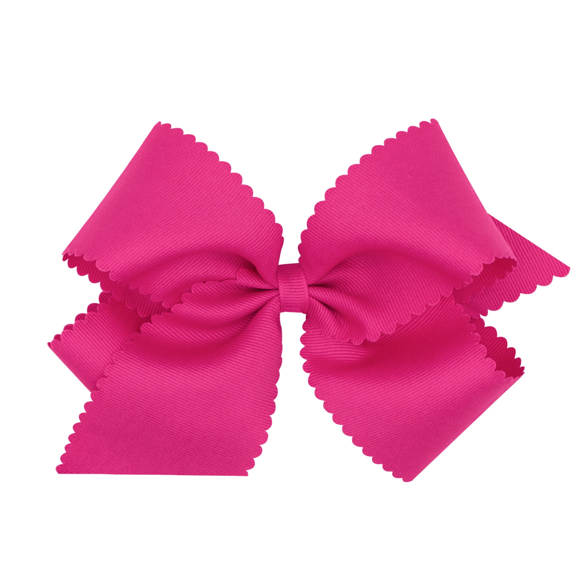 Wee Ones King Grosgrain Scalloped Edge "Shocking Pink" Hair Bow