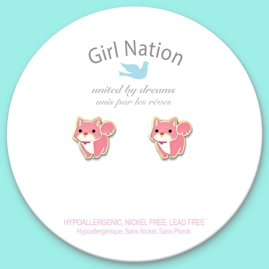 Girl Nation Cutie Stud Earrings - Charming Corgi