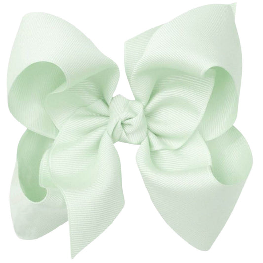 Beyond Creations 5.5" Signature Grosgrain Double Knot Bow On Clip - Powder Mint