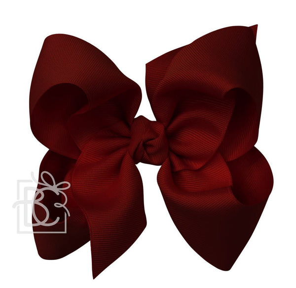 Beyond Creations 5.5" Signature Grosgrain Double Knot Bow on Clip - Cranberry