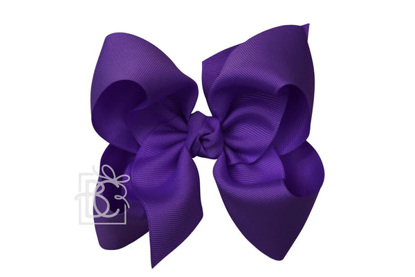 Beyond Creations 5.5" Signature Grosgrain Double Knot Bow on Clip - Purple