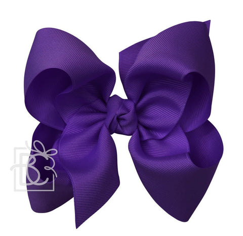 Beyond Creations 5.5" Signature Grosgrain Double Knot Bow on Clip - Purple