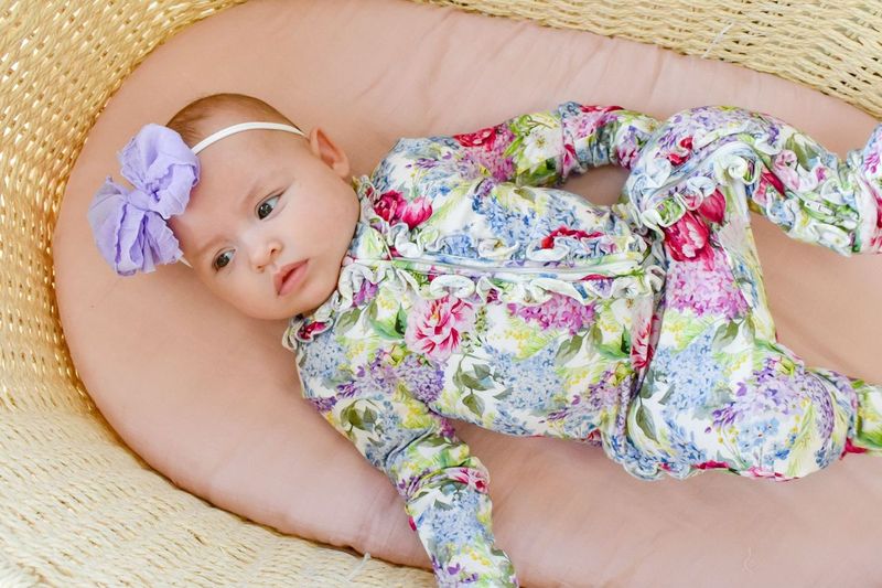 Rockin Royalty Baby Lila Lavender Ruffle Zip Footie
