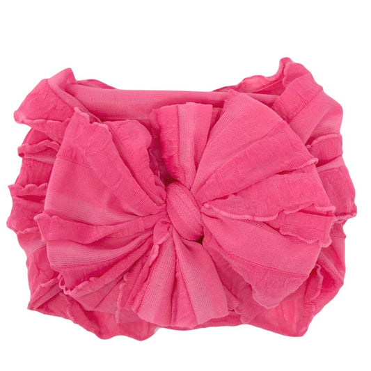 In Awe Couture Candy Pink Ruffled Headband