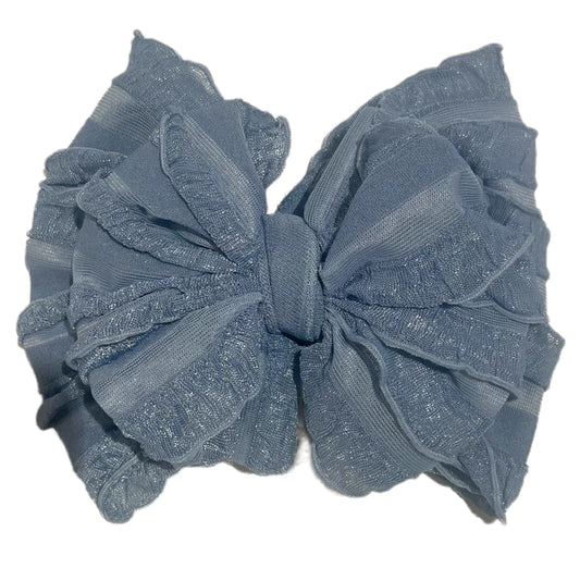 In Awe Couture Denim Ruffled Headband